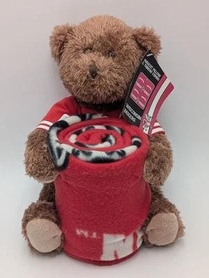 NCAA Wisconsin Badgers Bear Holding  Classic Fleece Throw Blanket 40x50 NWT  - Image 1 of 4