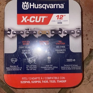 "Cadena de motosierra Husqvarna X-Cut S93G 12"" calibre 45DL .050 3/8"" mini paso 525P4S +" - Imagen 1 de 4