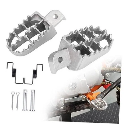 Aluminium Footpegs Foot Pegs Footrest Foot Rest Dirt bike 50 70 90 110 Silver - Image 1 of 4