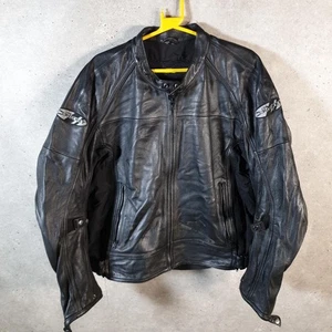 Vintage Joe Rocket Genuine Leather Biker Jacket Mens 2XL Black USA - Picture 1 of 8