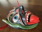 Small Vintage Mexican Folk Art Demon Devil Diablo Mask Carved Wood Signed