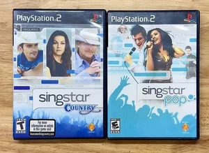Sony Playstation 2 PS2 Sing Star Country & Pop Karaoke Singing Video Game Lot - Picture 1 of 3