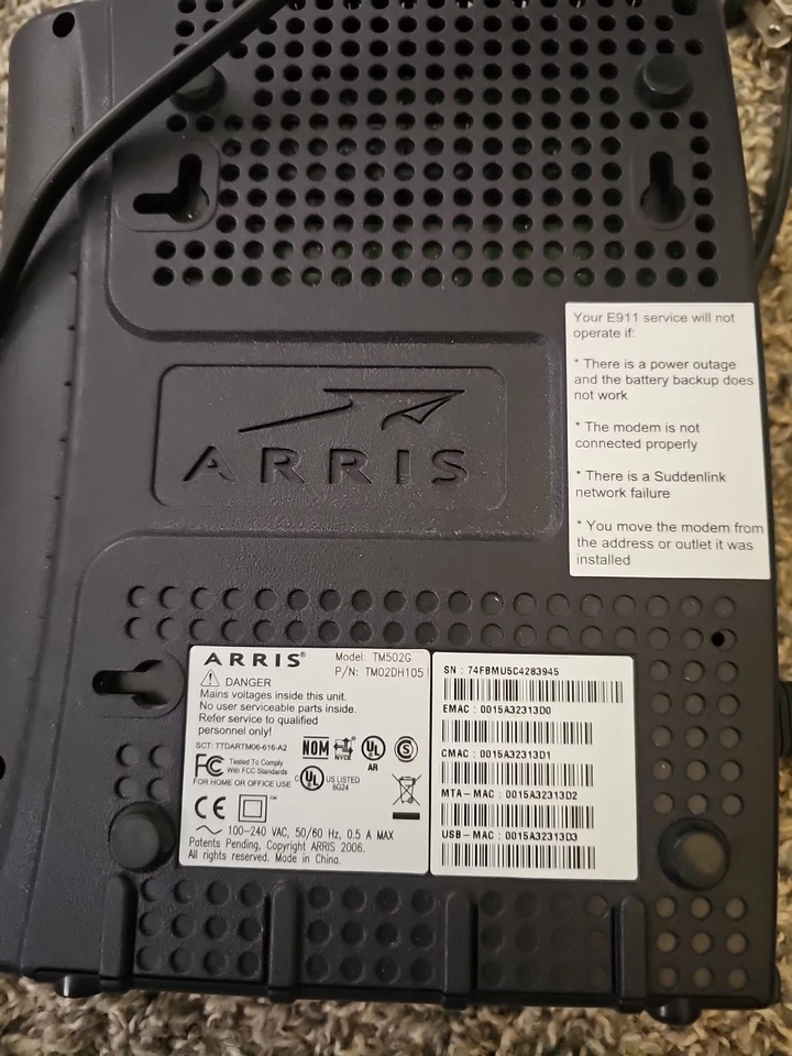Arris Model TM502G Touchstone Telephony Modem - Image 1 of 2