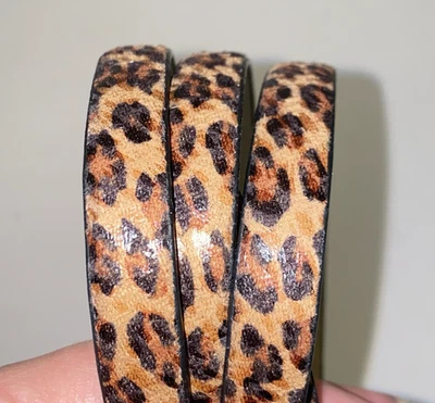 Leopard Print Skinny Belt with Silver Buckle Womens Size L/XL - Image 1 of 4