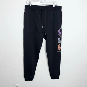 Polo Ralph Lauren Sweatpants Men's XL Big Pony Horse Logo Black Jogger O - Picture 1 of 7