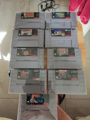 SNES NTSC-U Super Nintendo Game : Rtype 3, Zelda F Zero, Contra 3 Castlevania 4. - Image 1 of 4