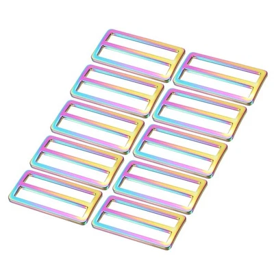 10pcs 50mm / 2 Inch Metal Tri-Glide Slide Buckles for Webbing Strap, Colorful Foto 1 de 4