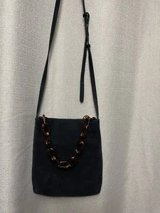 Madewell Slim Brooklyn Crossbody Bag in Black Suede: Chain Handle Edition - Picture 1 of 15