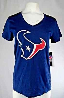 Брендовая женская футболка Houston Texans NFL '47 темно-синяя с коротким рукавом с логотипом бедствия - Изображение 1 из 4