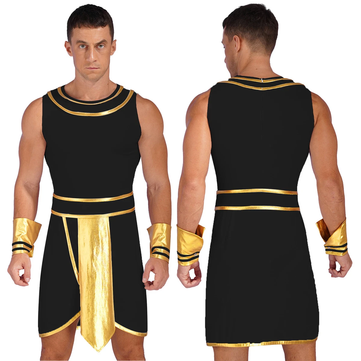 Römisches Gladiator-Kostüm Für Herren – Komplett-Set Mit Umhang, Rüstung & Handgelenkschützern, Größe 168-185 Cm