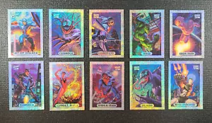 1994 Marvel Masterpieces - Set completo di 10 fogli olografici argento - Foto 1 di 5