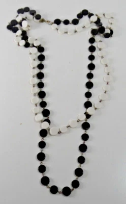 Collar Claire's Doble Hilo Cuentas Vintage, 40", Blanco y Negro Foto 1 de 3