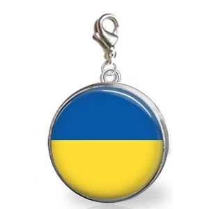 Dije con clip con bandera de Ucrania para pulsera con cremallera bolso soporte de patrimonio - Imagen 1 de 1