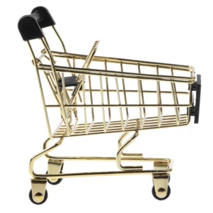 Mini Metall Einkaufswagen Verkäufer Beispiel Kids Pretend Play Toy Gold S - Bild 1 von 12