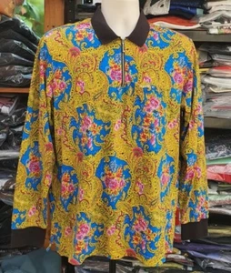FW17 Supreme Paisley L/S Polo Shirt M medium Yellow long sleve - Picture 1 of 8