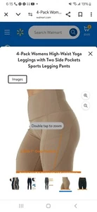 High Waisted Yoga Pants for Women with Pockets Workout Yoga Leggings Fitness - Picture 1 of 9