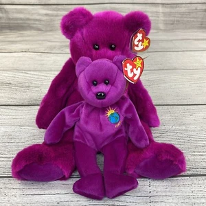 MILLENNIUM Beanie Baby / Buddies TY Vintage 1999 Viola Peluche Orsacchiotto Giocattoli - Foto 1 di 22