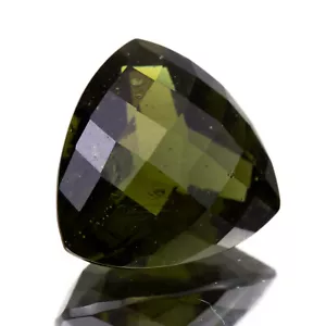 4,35ct MOLDAVIT Tektit facettiert lockerer Edelstein DREIECK 12 MM #CM443 - Bild 1 von 2