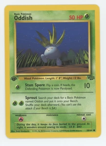 Oddish 58/64 1st Edition NM LP MP HP DMG Common Jungle Set Pokemon 1999 Card - Picture 1 of 7