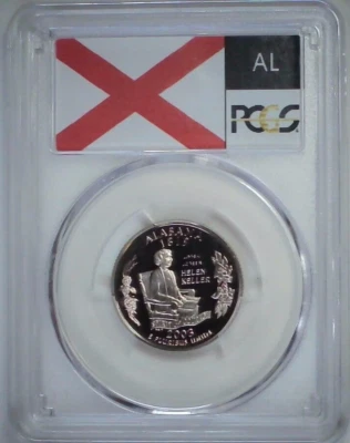 2003-S 25C State Quarter Alabama PCGS PR69 DCAM CLAD 24wrl0515 - Image 1 of 4