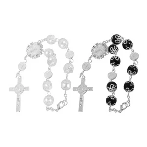 2 Piezas Pulsera Rosario Coche Hombre Miss Colgante Adorno Negro Colgante - Imagen 1 de 12