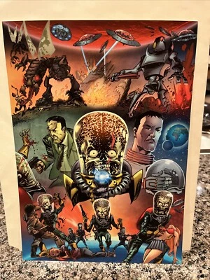 2012 SDCC COMIC CON EXCLUSIVE TOPPS MARS ATTACKS 9 PROMO CARD SET Complete UNCUT - Image 1 of 4