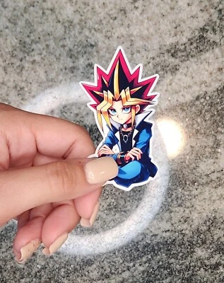 Yugi, Yugioh, PEGATINA DE VINILO IMPERMEABLE para PORTÁTILES, VASOS, ETC. Foto 1 de 3
