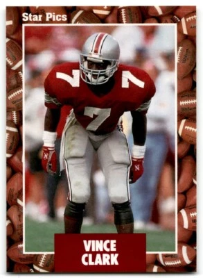 1991 Star Pics Football Vinnie Clark Ohio State Buckeyes #77 - Image 1 of 2
