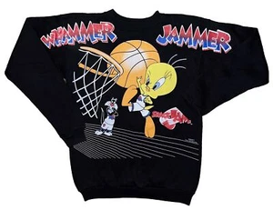 Vtg 90s Youth Space Jam Tweetie Bird Whammer Jammer 1996 Crewneck Sweatshirt XL - Picture 1 of 4