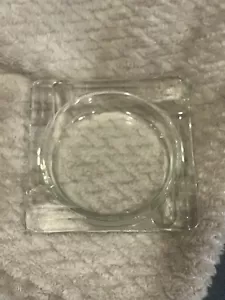 Vintage Square Thick Clear Glass Ashtray Flowers 4” - Picture 1 of 3
