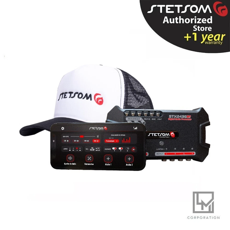 Stetsom STX 2436 Bluetooth Digital Processor Android Car Audio 3 Day Delivery US - Image 1 of 4