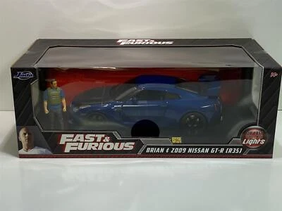 Fast And Furious Brians 2009 Nissan GTR Figura Funzionamento Luci 1:18 Jada - Immagine 1 di 4
