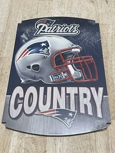New England Patriots Country Wood Sign NFL Wincraft New Tom Brady Football - Picture 1 of 3
