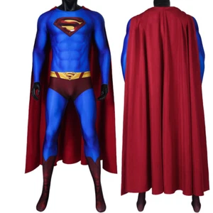 Superman Returns Clark Kent Jumpsuit Cosplay Costume Printing Suits Halloween UK - Picture 1 of 12