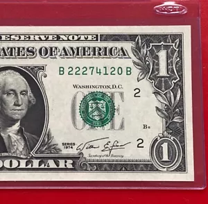 1974 $1 DOLLAR BILL ( NEW YORK B ) Block B-B UNCIRCULATED - Picture 1 of 3
