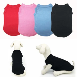 T-shirt cotone cane animale domestico cucciolo top gilet cappotto vestiti abbigliamento cotone costume vestito - Foto 1 di 15