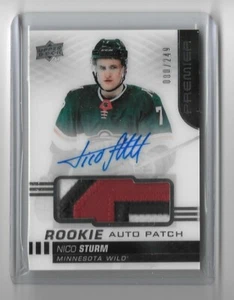 2019-20 UPPER DECK PREMIER NICO STURM ROOKIE PATCH AUTO 80/249 - Picture 1 of 3