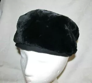 Vintage Damen schwarz Wetter Pelzmütze Union Made in USA komplett gefüttert WEICH Boston - Bild 1 von 11