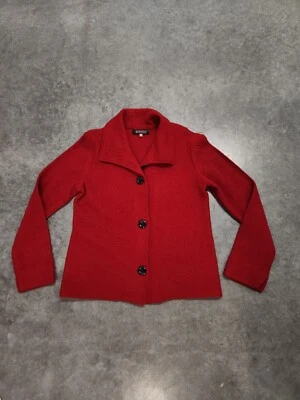 Kasper Size L RED 100% Wool Button Down Cardigan Jacket - Image 1 of 4