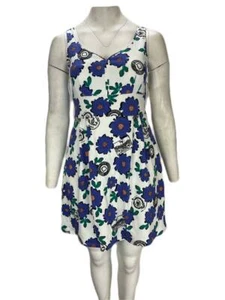 Vestido para mujer Maison Jules floral blanco brillante sin mangas talla L venta al por menor $79 nuevo con etiquetas - Imagen 1 de 7