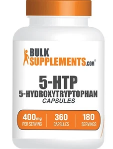 BulkSupplements 5-HTP Capsules 360 Capsules - 400mg Per Serving - Picture 1 of 5