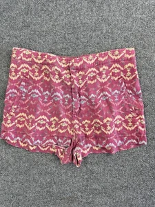 Free People Shorts Women's 4 Pink Multi Geometric Aztec Slash Pockets Boho - Picture 1 of 7