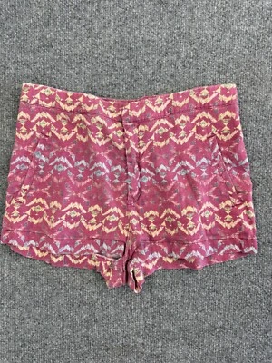 Pantalones Cortos Free People Para Mujer 4 Rosa Multi Geométrico Azteca Cortada Bolsillos Boho Foto 1 de 4