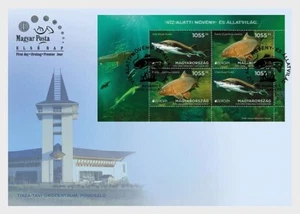 hungary 2024 hongrie Europa Underwater Fauna Flora FISH Sturgeon Carp ms4v FDC - Picture 1 of 1