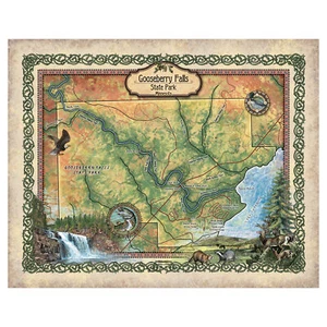 Gooseberry Falls Park Minnesota Karte Kunstdruck Poster Vintage Wand Wohndeko - Bild 1 von 63