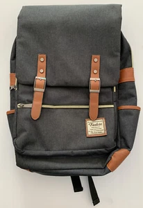 Feskin Professional Business Laptop Backpack Fashion Casual Durable Canvas Gray - Picture 1 of 7