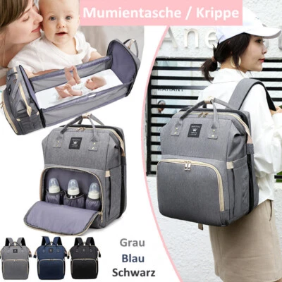 MARKENLOS Wickeltasche Babytasche Wickelrucksack Mama Wasserdicht Rucksack mit Kinderbett