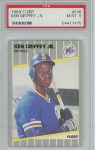1989 Fleer Ken Griffey jr. #548 PSA 9 MINT Mariners - Picture 1 of 2