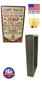 Camp Rules Wooden Deocr Sign Free Shipping! - Picture 1 of 2