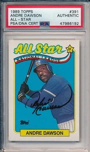 Andre Dawson Chicago Cubs All-Star Auto Signed 1989 Topps #391 Card PSA/DNA Slab - Picture 1 of 7
